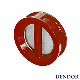 Клапаны обратные двухстворчатые межфланцевые чугунные для систем пожаротушения Dendor 010C